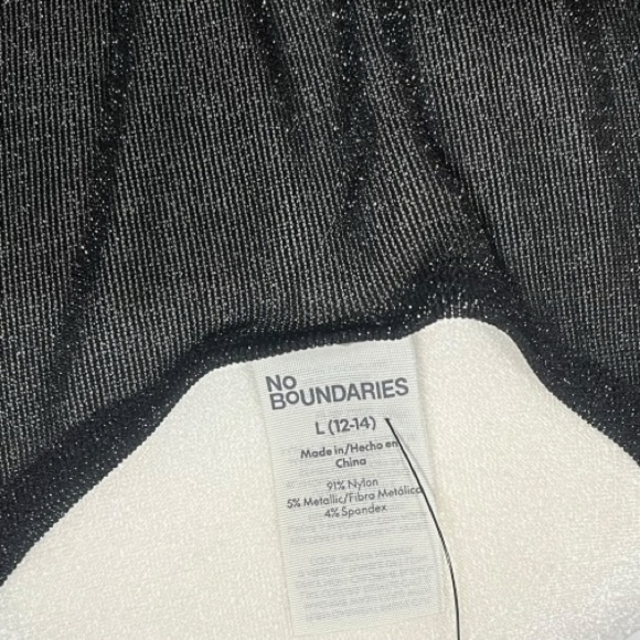 NWT No Boundaries Black Glitter Sheer Tank Top - Large - Picture 6 of 6